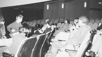 A group discussion in Bryan auditorium during Thursday´s town hall meeting. (Brita Helgesen)