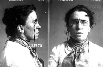 Emma Goldman, shown in this 1901 photo, faced intense persecution for openly advocating anarchist philosophy in her publication Mother Earth. (Courtesy of the Library of Congress)