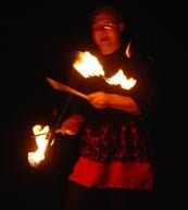 Fire-eater at homecoming bonfire (Alexandra Stewart/Guilfordian)