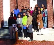 Representatives of the GTCRP speak on the march, planned for Nov. 13 (Caitlin Adams)