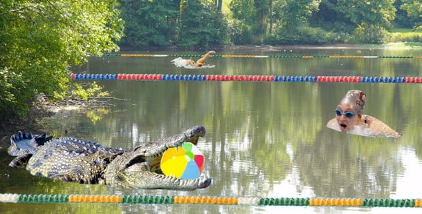 GOOFORDIAN: Swimmers dive into lake, must face crocodile