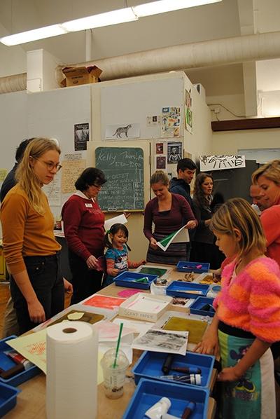 Printmaking Palooza! provides time for alumni and students to connect over art