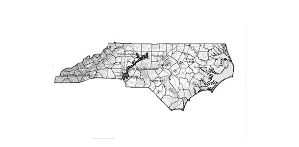 Guilford County, which includes Guilford College and the city of Greensboro, is located
at the northern end of North Carolina’s 12th Congressional district. District 12 and
district 1 have both been ruled unconstitutional under the 14th amendment. The
districts have been gerrymandered to include a disproportionate amount of people of
color, which minimizes the impact of their votes.