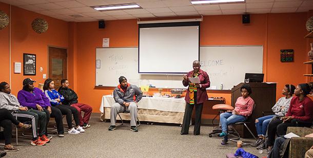 Barbara Lawrence facilitates a conversation on colorism and the implications of using the “N” word during a BUS kickback.