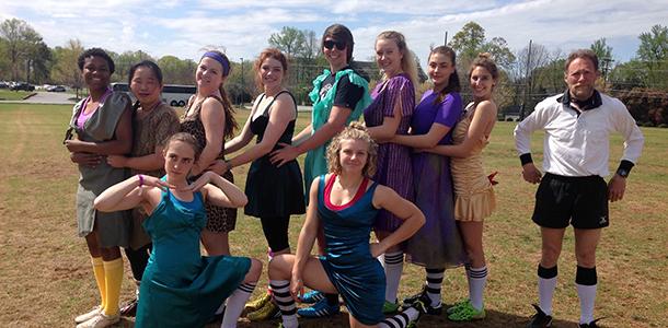 The prom dress match held during Serendipity exemplifies the camaraderie and spirit found on the women’s rugby team throughout the year.