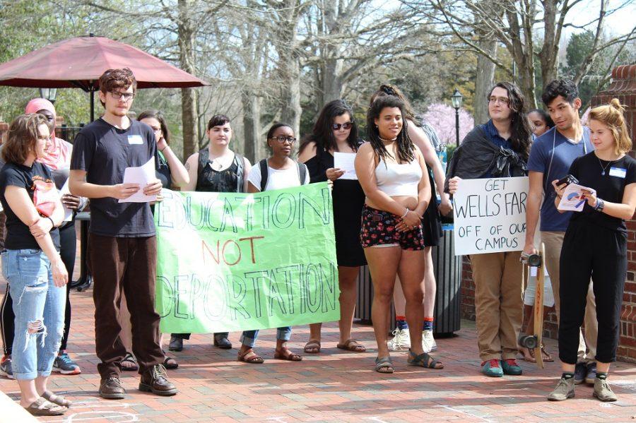 February 24, 2017, Integrity for Guilford hosted a speak-out protest in front of Founders Hall.