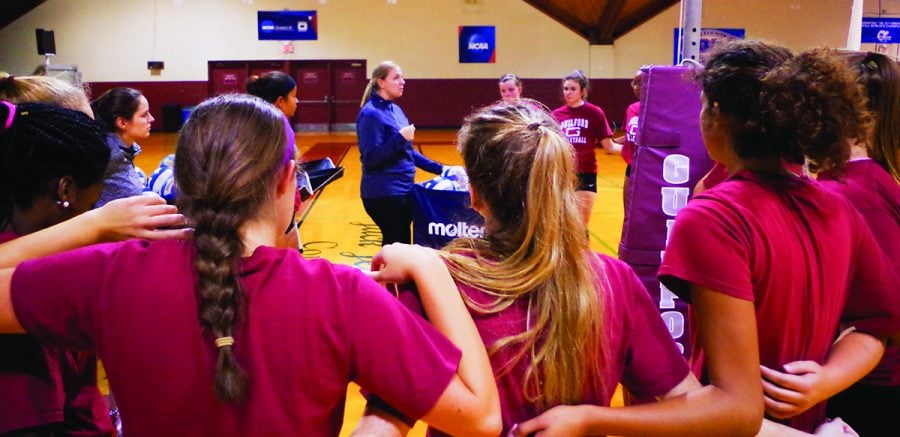 Guilford College Volleyball team talk