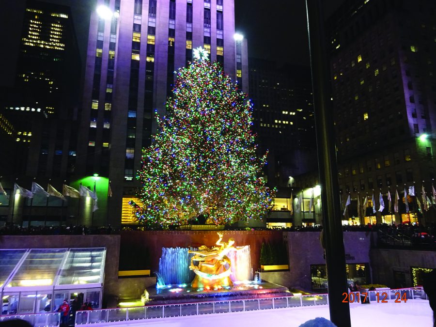 Etsuo Fujita visited New York City over break and took a picture of the Christmas tree at Rockefeller Center on Dec. 24. Photo by Etsuo Fujita/The Guilfordian 