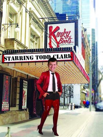 Goof: Todd Clark Kinky Boots