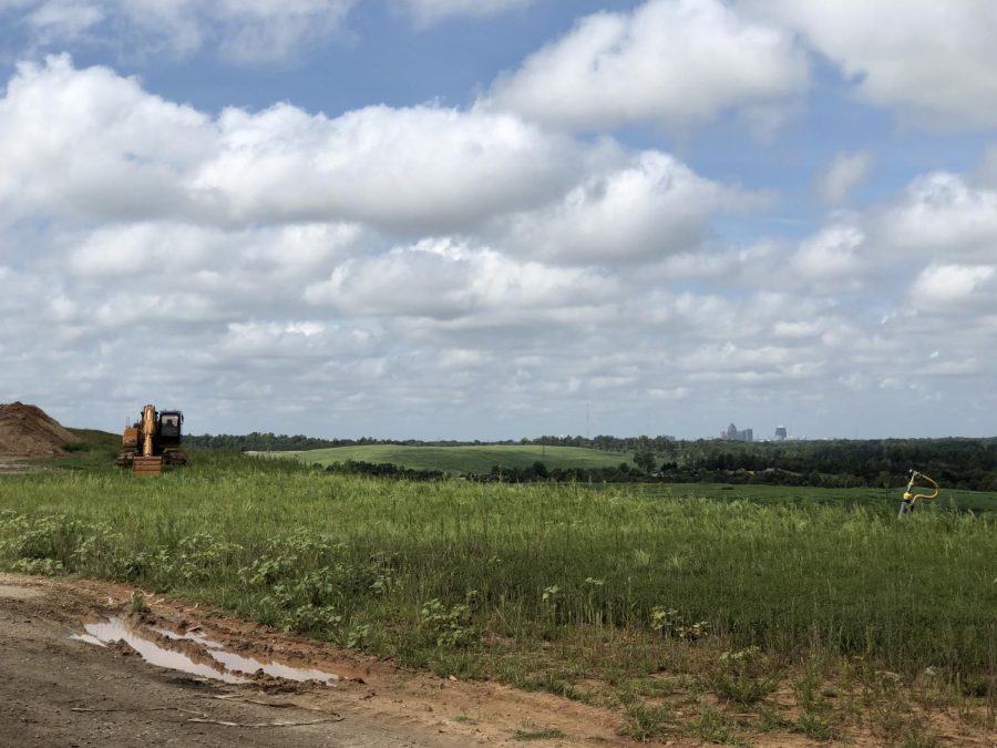 Phase two of the White Street Landfill. Downtown Greensboro is visible in the distance.