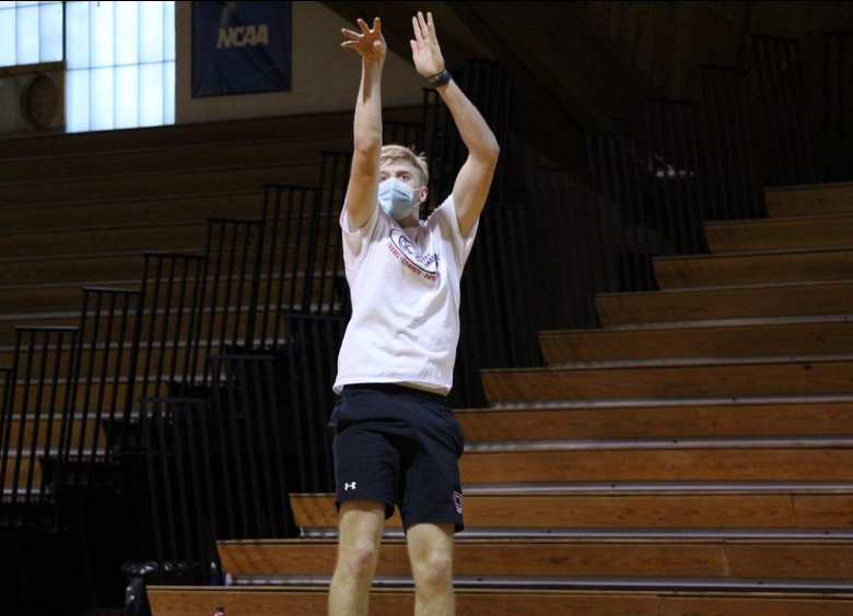 A photo from Guilford men’s basketball player Liam Ward’s Instagram page captioned: “Whatever it takes.”