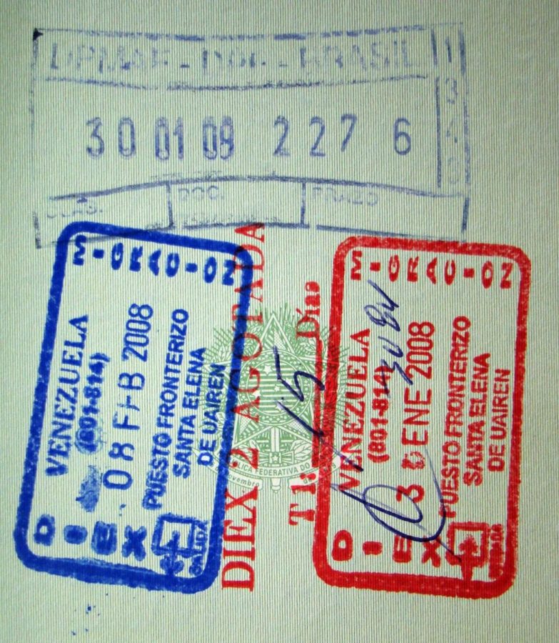 A Brazilian passport with Venezuelan stamps.