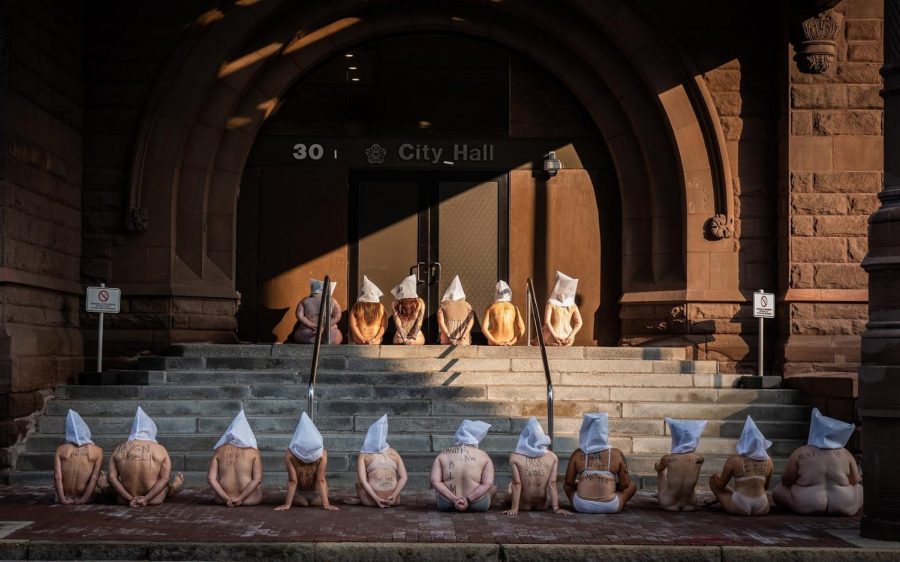 Protesters gather outside the Rochester City Hall on Sept. 2, 2020, to draw attention to the lack of legislation that could have prevented Daniel Prude’s death.