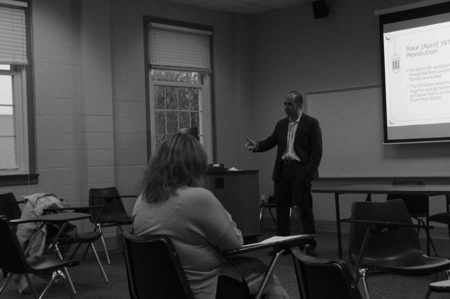 Dr. Tasar engages with Guilford College students