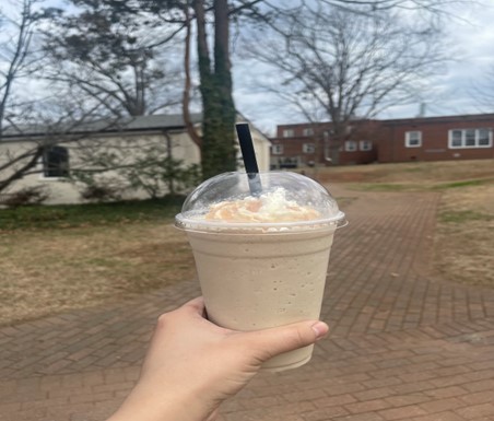 The caramel frappe from Rachels Rose Cottage  has the perfect amount of sweetness.