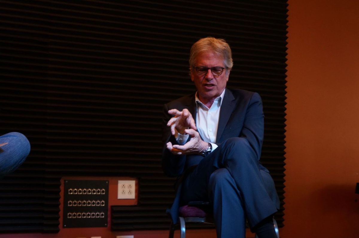 Producer and screenwriter Walter Parkes speaks at an afternoon Q&A for Guilford students before his Oct. 12 Bryan Series talk at the Tanger Center.