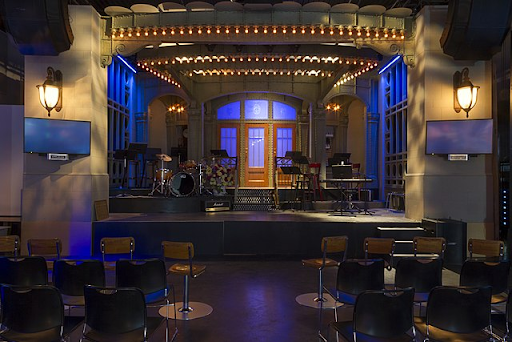 The Saturday Night Live stage is an iconic New York location where many comedians and other celebrities have entertained audiences with their opening monologues and musical performances for years.