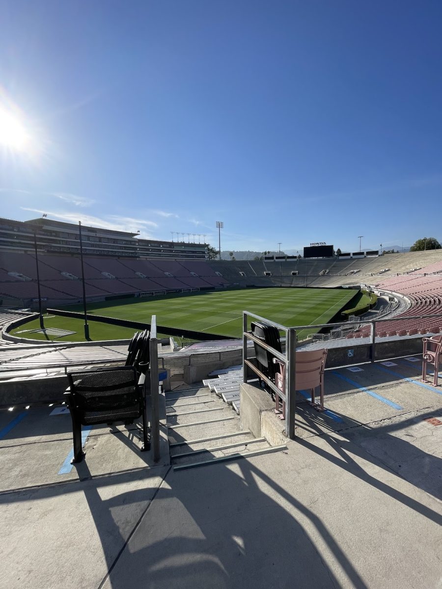 The historic field at Rose Bowl Stadium in Pasadena, California, is made of natural Bermuda grass.