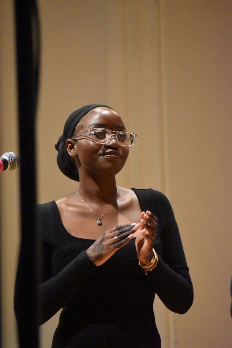 Soprano and voice major Destini Nyorkor performed solos with both the Lumina Treble Ensemble and the Guilford College Choir during the concert.

